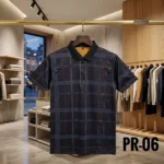 Printed Polo Combo Offer - PR-06 - Dark Blue Plaid