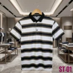 Stripe Polo Combo Offer - ST-01 - White Khaki Black