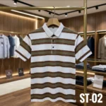 Stripe Polo Combo Offer - ST-02 - White Brown