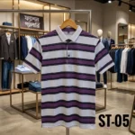 Stripe Polo Combo Offer - ST-05 - White Purple