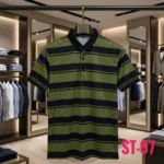 Stripe Polo Combo Offer - ST-07 - Olive Black
