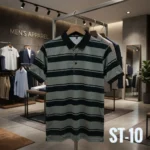 Stripe Polo Combo Offer - ST-10 - Ash Grey Black