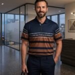 Stripe China Polo Combo offer - Navy Blue & Cognac