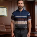 Stripe China Polo Combo offer - Navy Blue, Sand Beige, & Taupe Grey